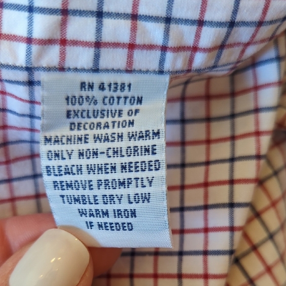 Ralph Lauren Red, Navy and White Plaid Button Down Shirt - Picture 9 of 9